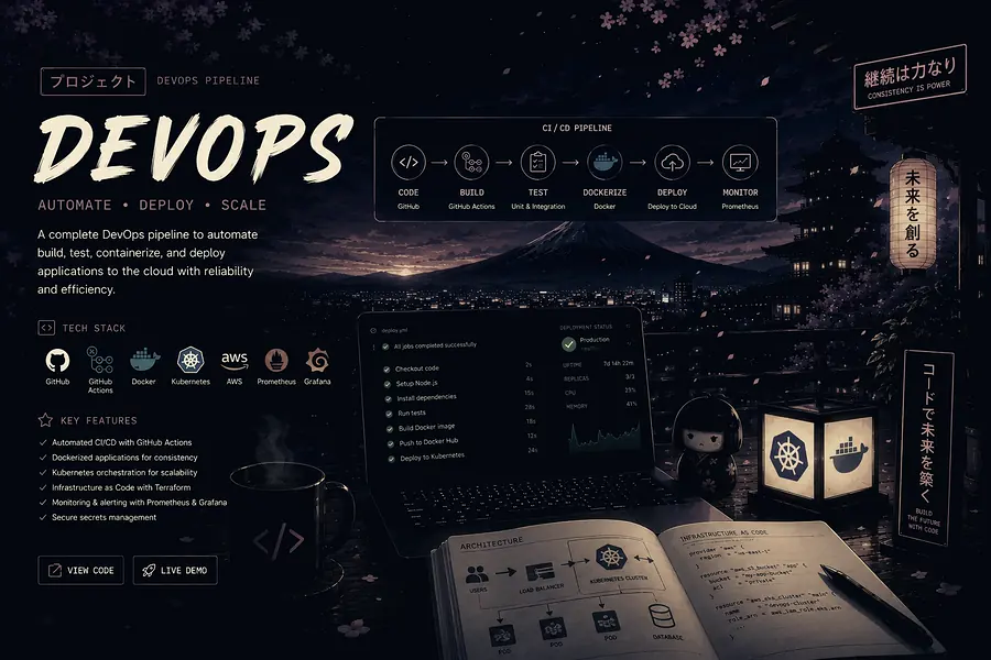 Affiche de concept pour un pipeline DevOps